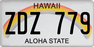 HI license plate ZDZ779