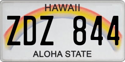 HI license plate ZDZ844
