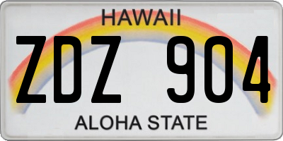 HI license plate ZDZ904