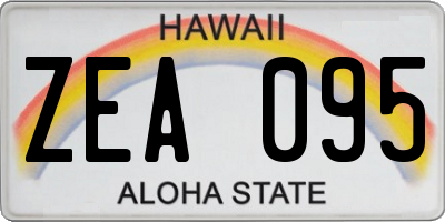HI license plate ZEA095