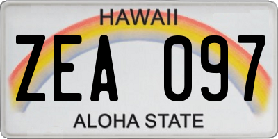 HI license plate ZEA097