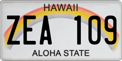 HI license plate ZEA109