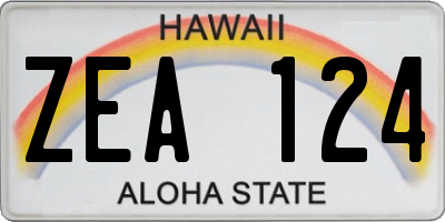 HI license plate ZEA124