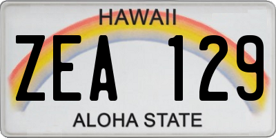HI license plate ZEA129