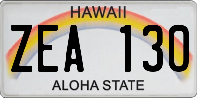 HI license plate ZEA130