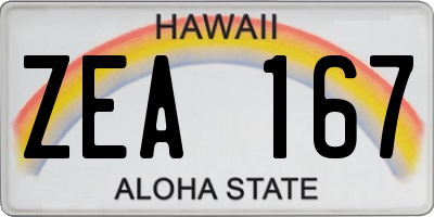 HI license plate ZEA167