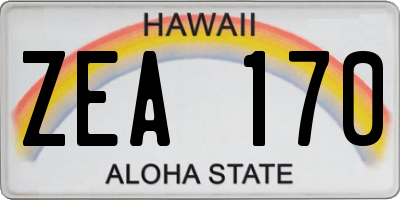 HI license plate ZEA170