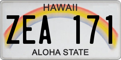 HI license plate ZEA171