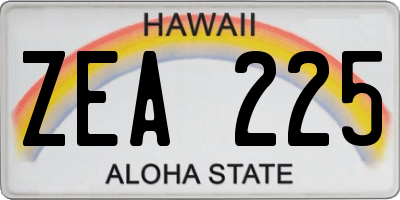 HI license plate ZEA225