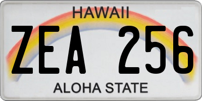 HI license plate ZEA256