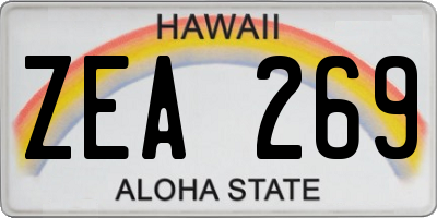 HI license plate ZEA269