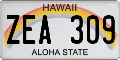 HI license plate ZEA309