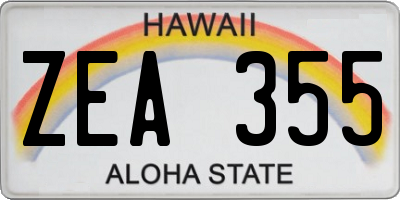 HI license plate ZEA355