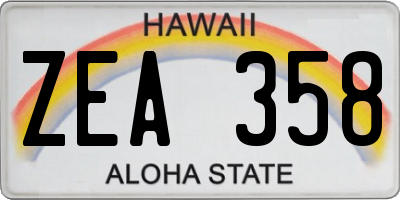 HI license plate ZEA358