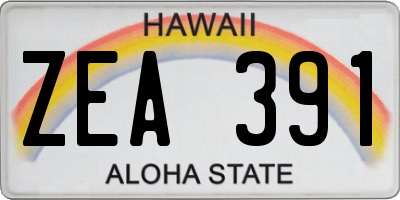 HI license plate ZEA391