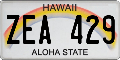 HI license plate ZEA429