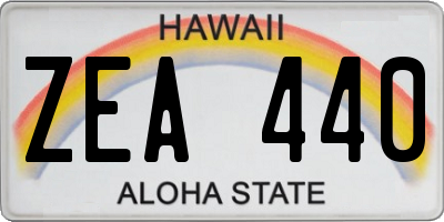 HI license plate ZEA440