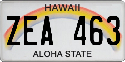 HI license plate ZEA463