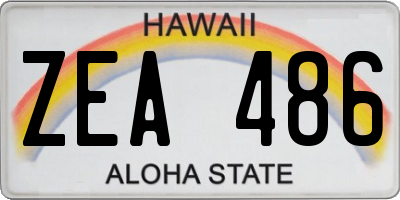 HI license plate ZEA486
