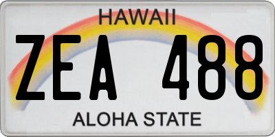 HI license plate ZEA488