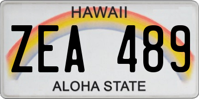 HI license plate ZEA489