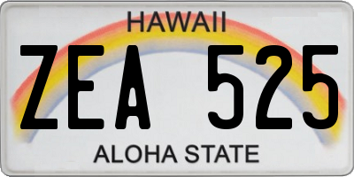 HI license plate ZEA525