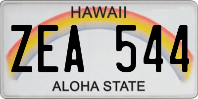HI license plate ZEA544