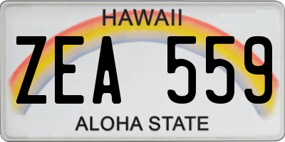 HI license plate ZEA559
