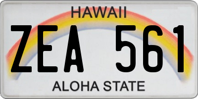 HI license plate ZEA561