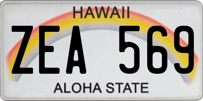 HI license plate ZEA569