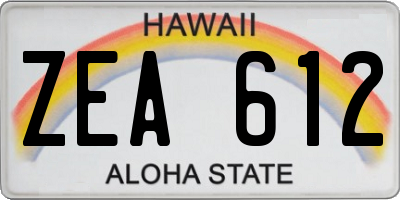 HI license plate ZEA612
