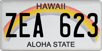 HI license plate ZEA623
