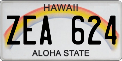 HI license plate ZEA624
