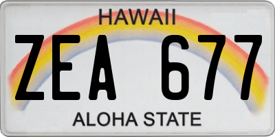 HI license plate ZEA677