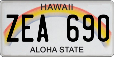 HI license plate ZEA690
