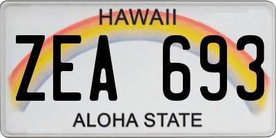 HI license plate ZEA693