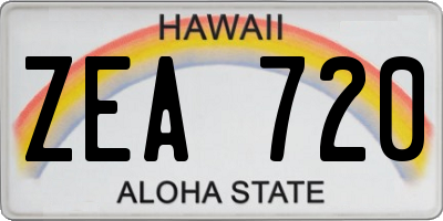 HI license plate ZEA720
