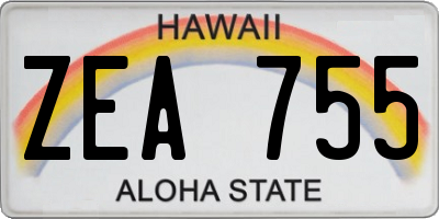 HI license plate ZEA755