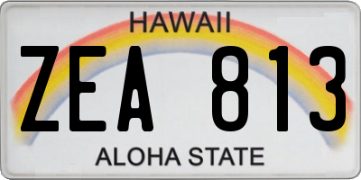 HI license plate ZEA813