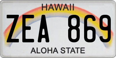 HI license plate ZEA869