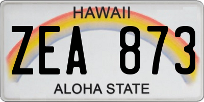 HI license plate ZEA873