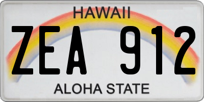 HI license plate ZEA912