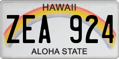 HI license plate ZEA924