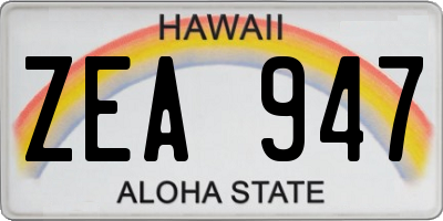 HI license plate ZEA947