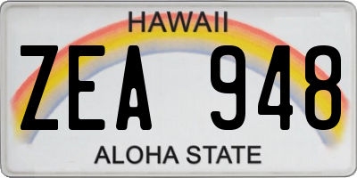 HI license plate ZEA948