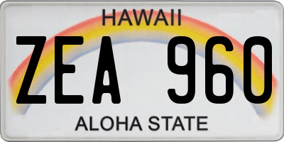 HI license plate ZEA960