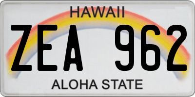 HI license plate ZEA962