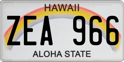 HI license plate ZEA966