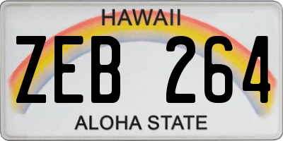 HI license plate ZEB264
