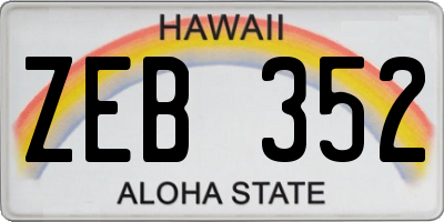 HI license plate ZEB352
